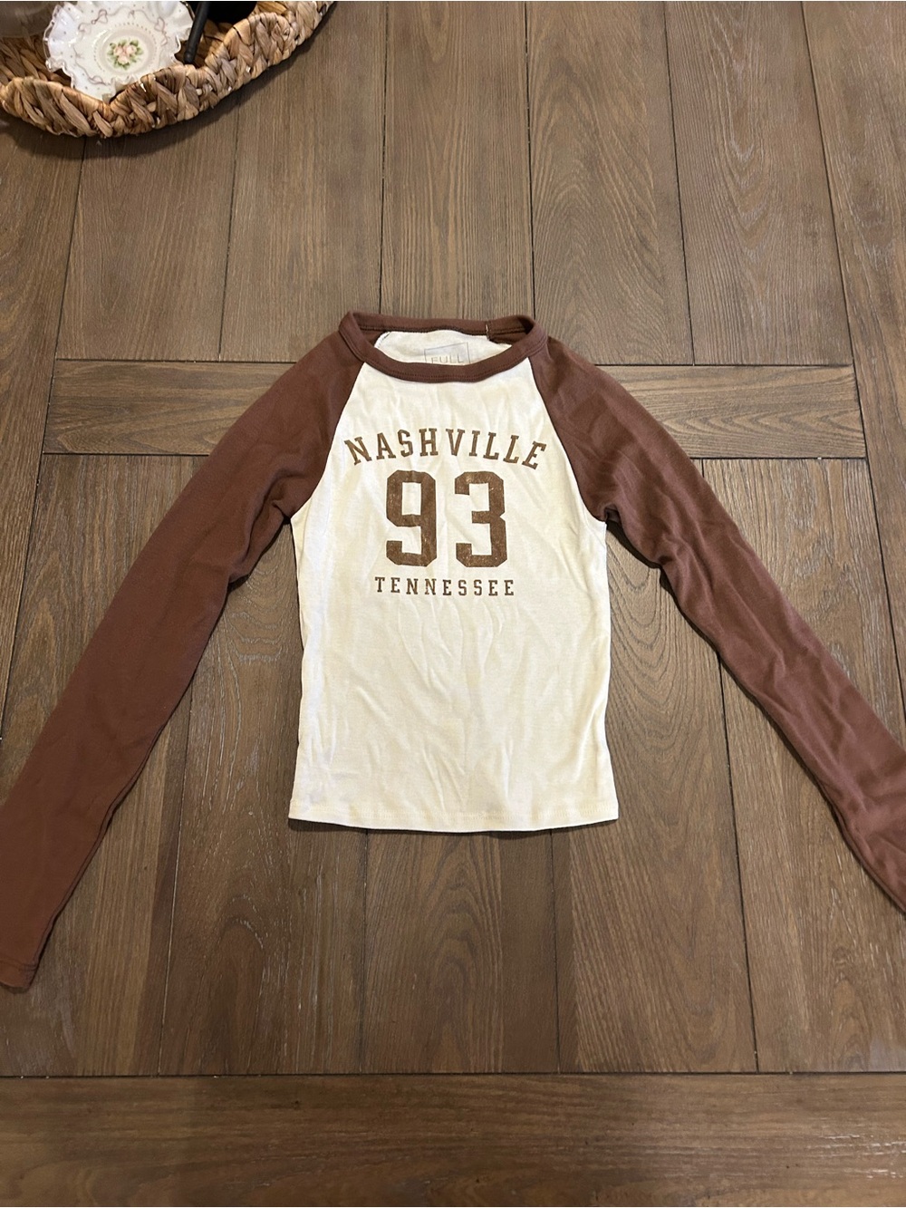 Full Tilt Nashville 93 Raglan Long Sleeve Tee - Brown & White